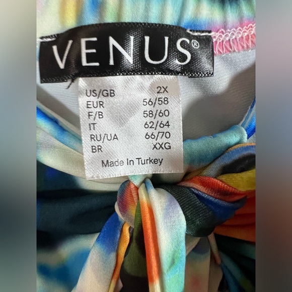 Venus Tropical Strapless Halter Maxi Dress Sz 2X - Picture 5 of 7